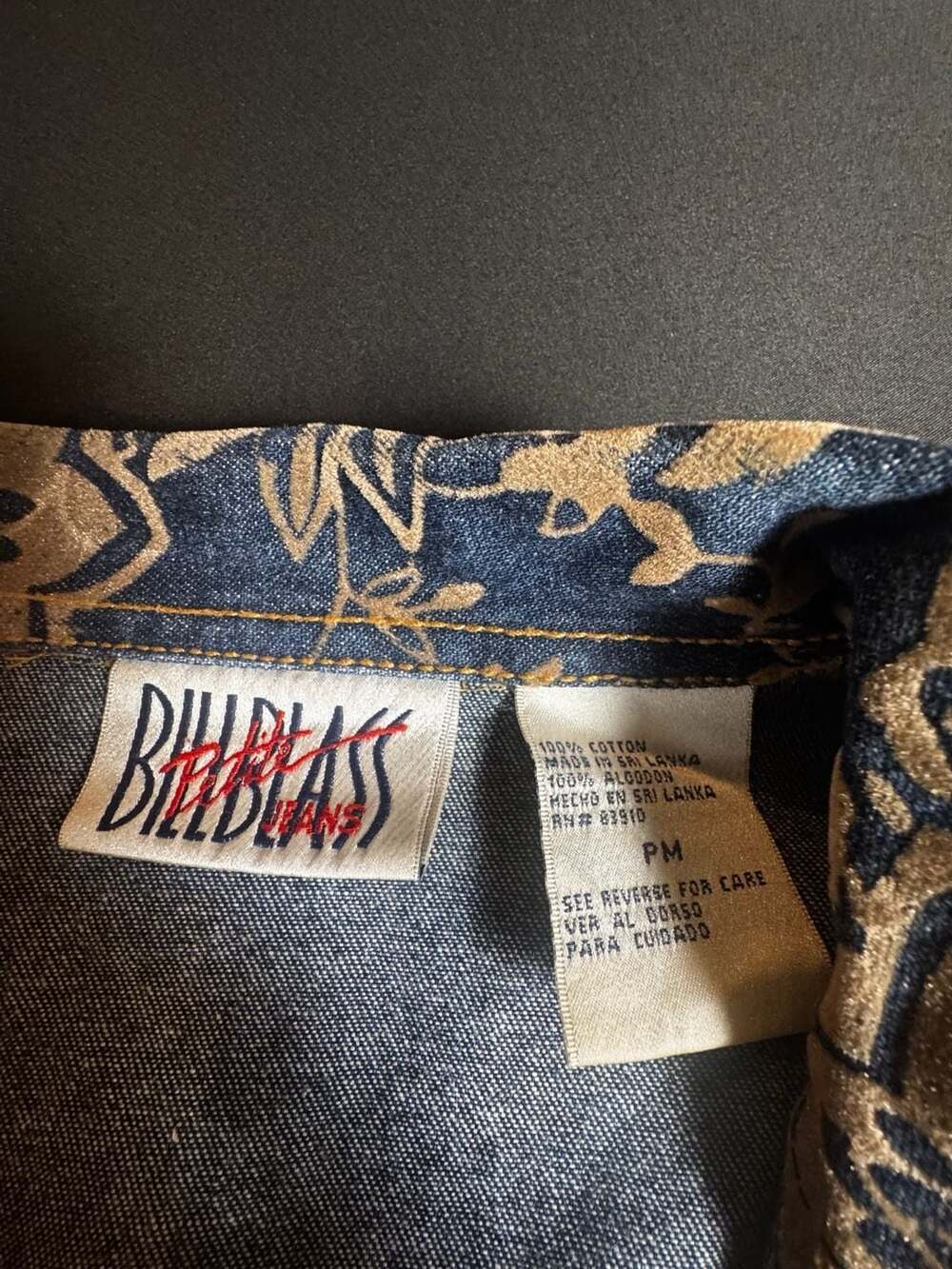 Bill Blass Petite Floral Print Denim Jacket Size PM - Picture 6 of 7